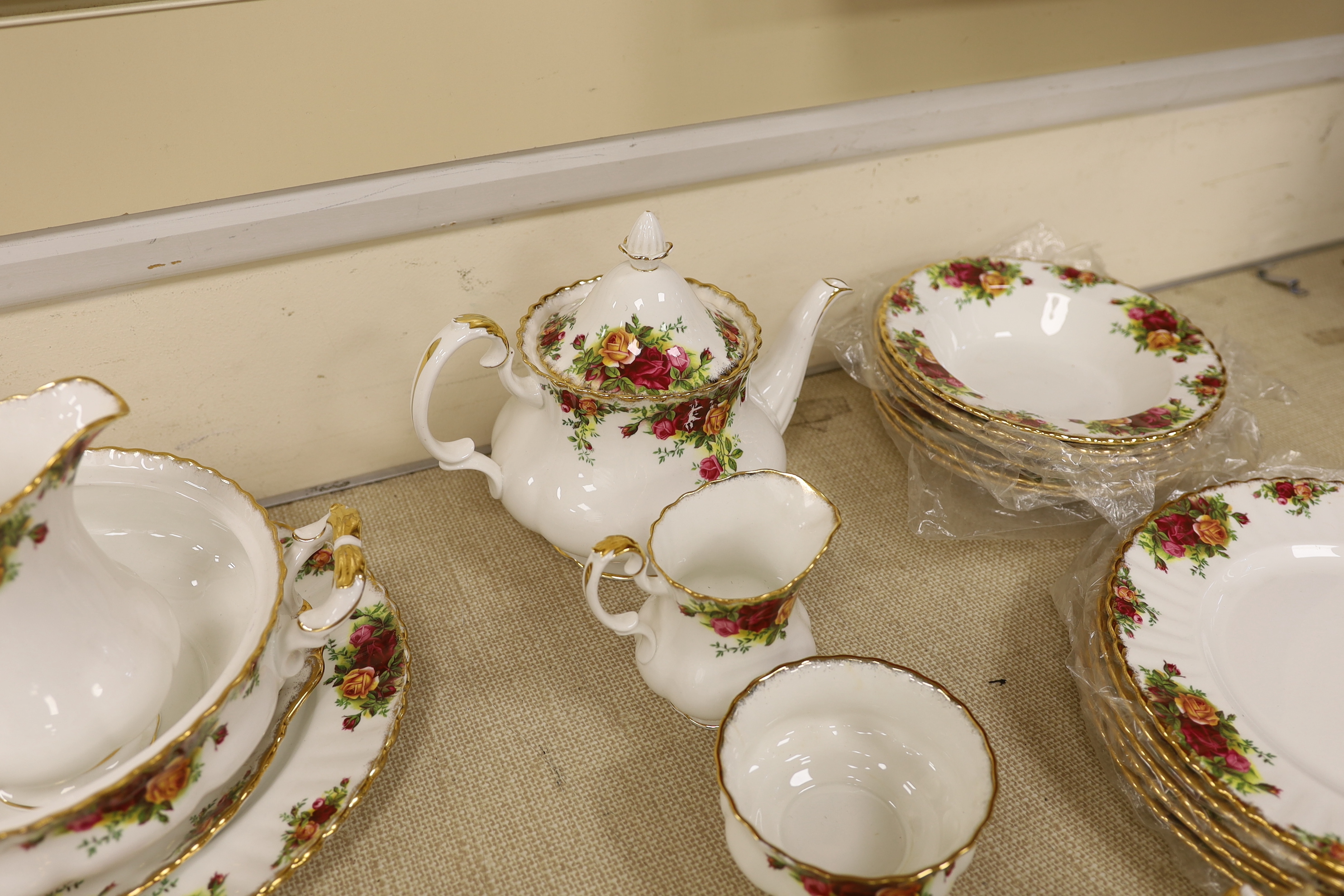 A collection of Royal Albert Old Country Roses dinnerware